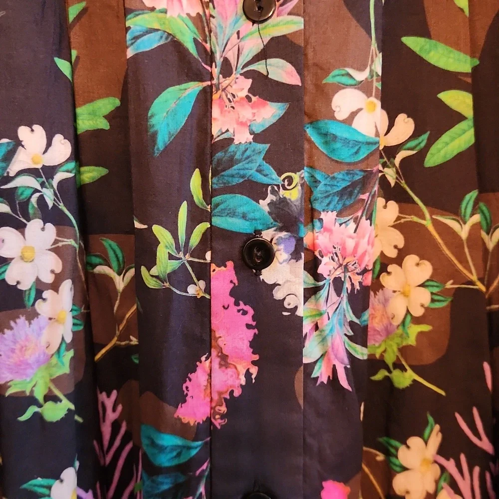 Cynthia Rowley Floral Dress Size L - Picture 2 of 4